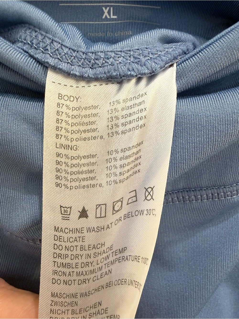 NWOT BALEAF Size XL High-Rise Fleece Lined Leggings w/ Side Pockets Light Blue - Picture 5 of 11